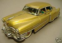 RARE GOLD 1950 CADILLAC SEDAN 12 1/2" BY MARUSAN, JAPAN